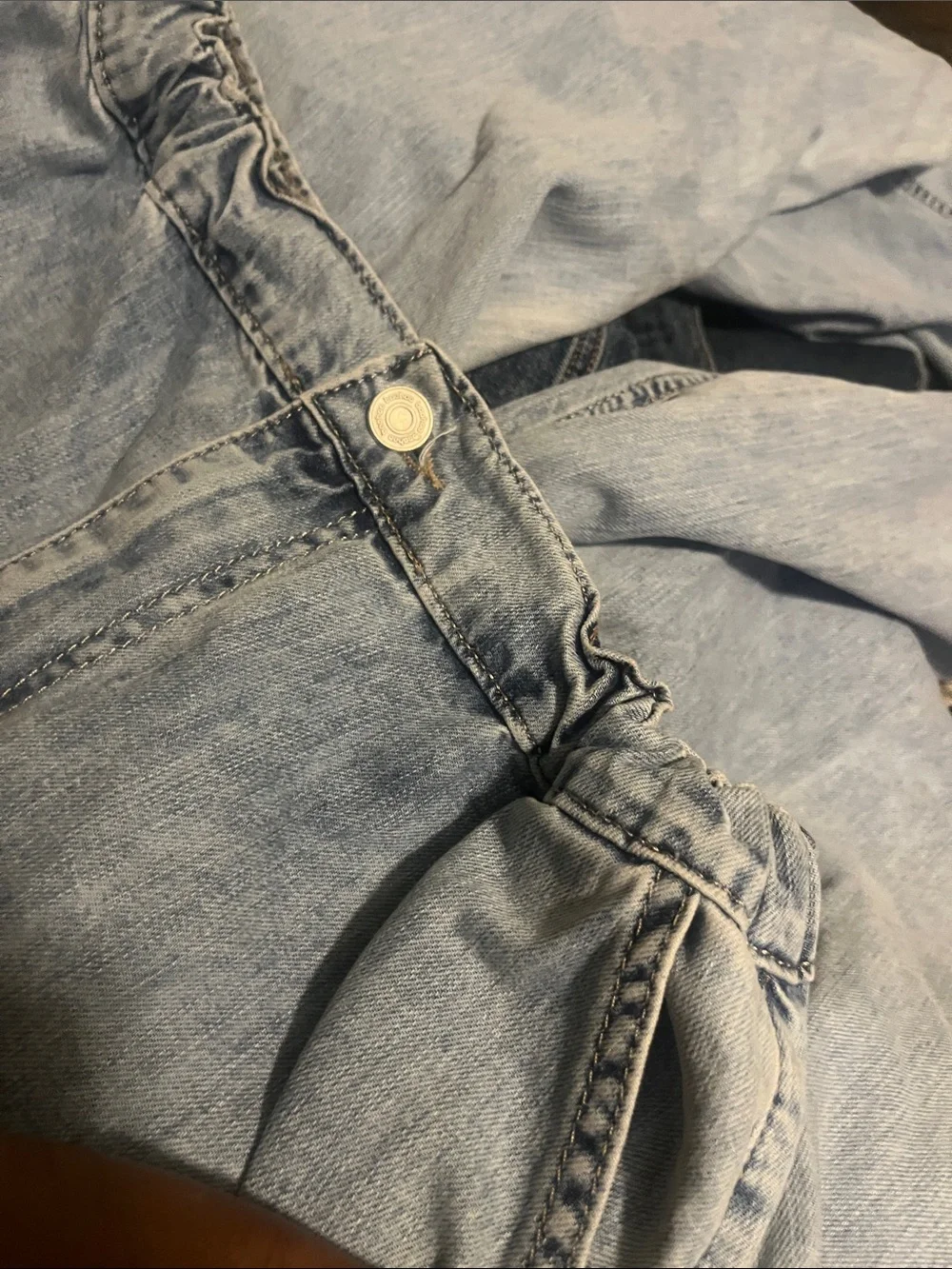 Boohoo Light Blue Paperbag Waist Boyfriend Jeans with Drawstring Hems - Picture 6 of 6